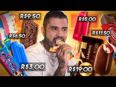 Bruno apresenta um comparativo de picolés em vídeo