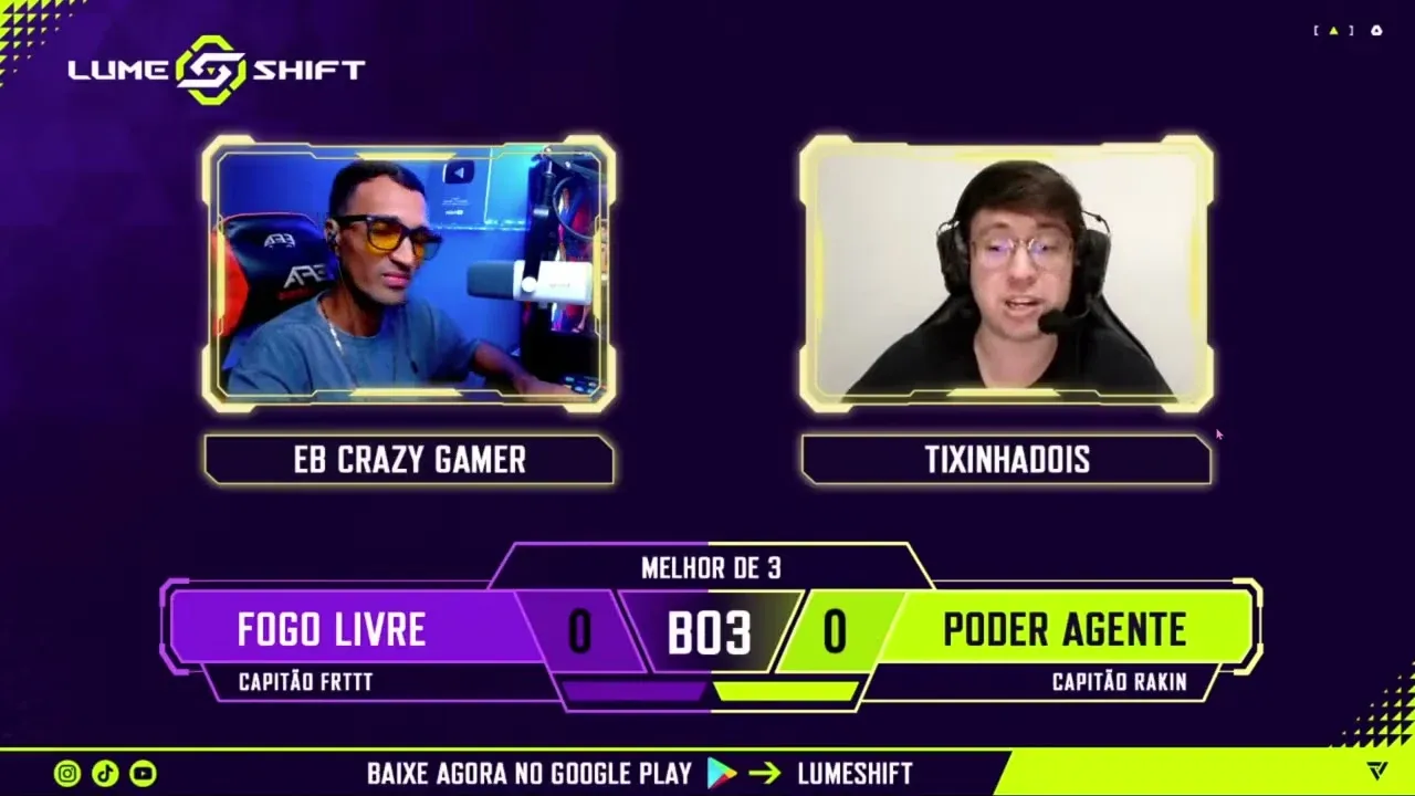 Tixinha na câmera de host do campeonato online LUMESHIFT